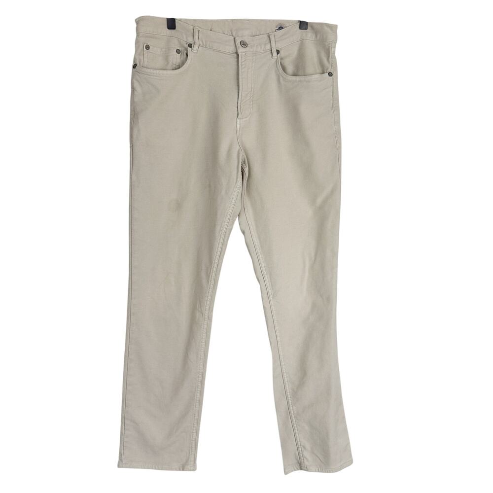 Faherty Stretch Terry 5 Pocket Pant Men's Khaki Beige - W34 L30 34x30